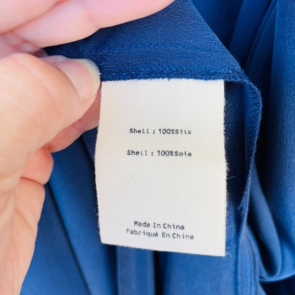 L'AGENCE Silk Wrap Navy Maxi Dress Jacket Belted Women XS/TP - Picture 10 of 10